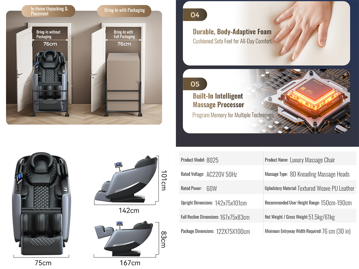 8025 Affordable Space Saving Massage Chair Zero Gravity Full Body Compact Massage Sofa Wholesale