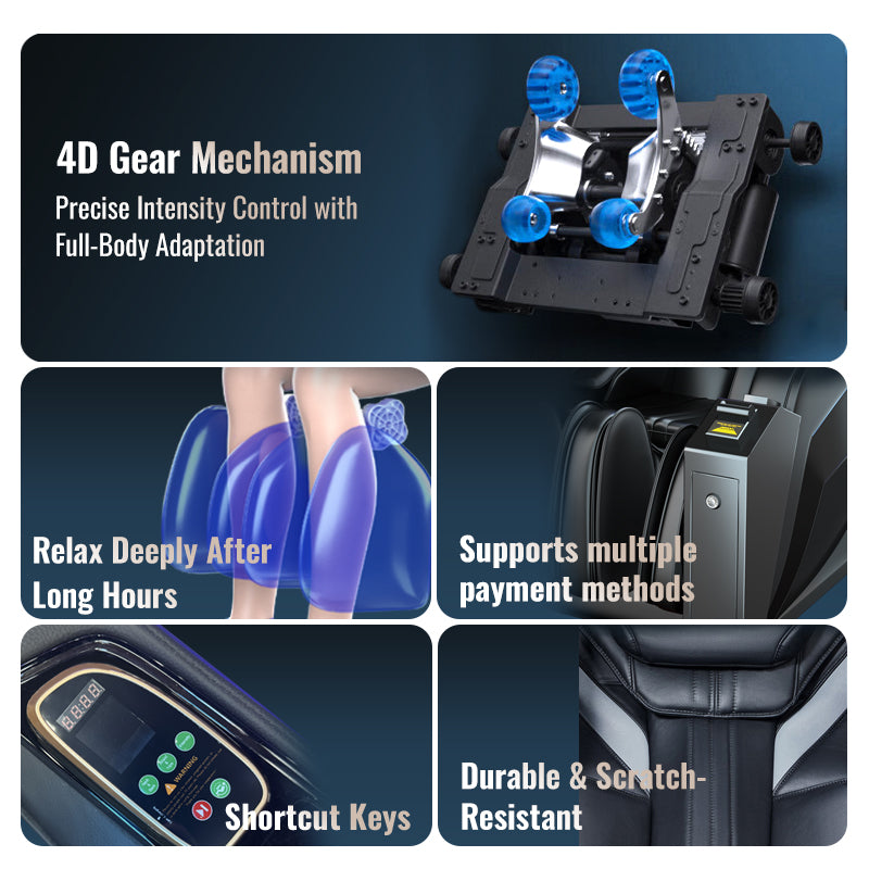 L36 Commercial 4D Massage Chair | Heavy-Duty Vending Recliner for Business & Public Use