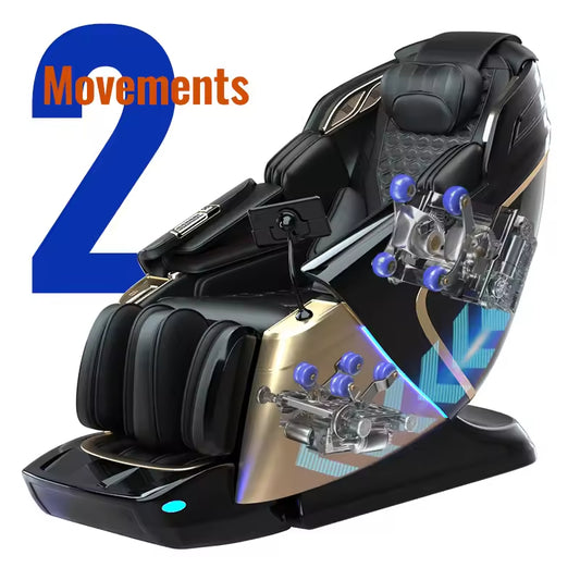 AI Smart 4D Dual-Core Massage Chair 12cm Deep Stroke with 135cm Long SL Track for Tall Person Relaxation